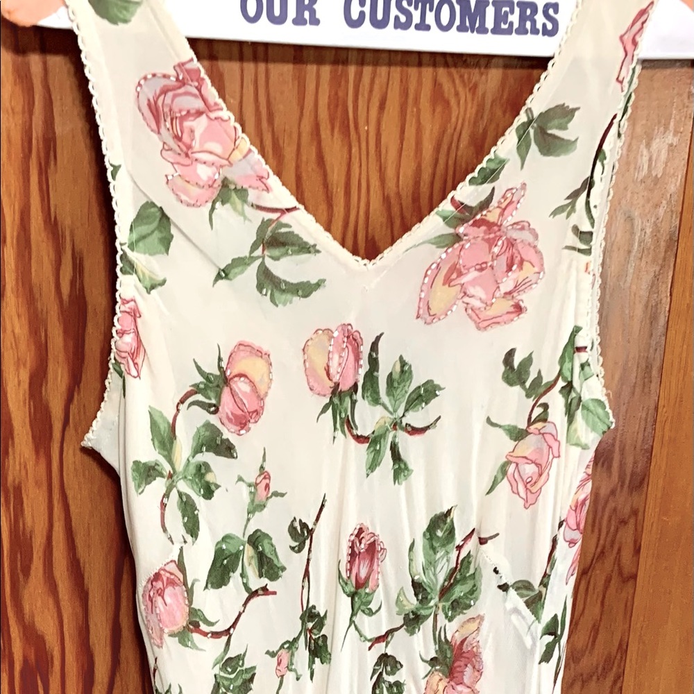 Vintage Sleeveless beaded maxi dress.